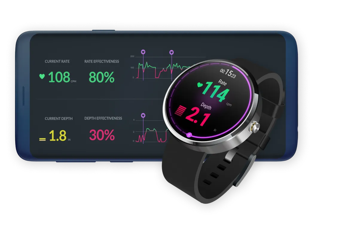 Relay Response smartwatch cardiac arrest app interface